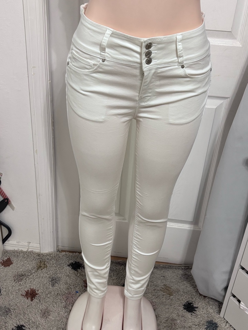 Wax Jean Women's White High-Rise Skinny Jeans